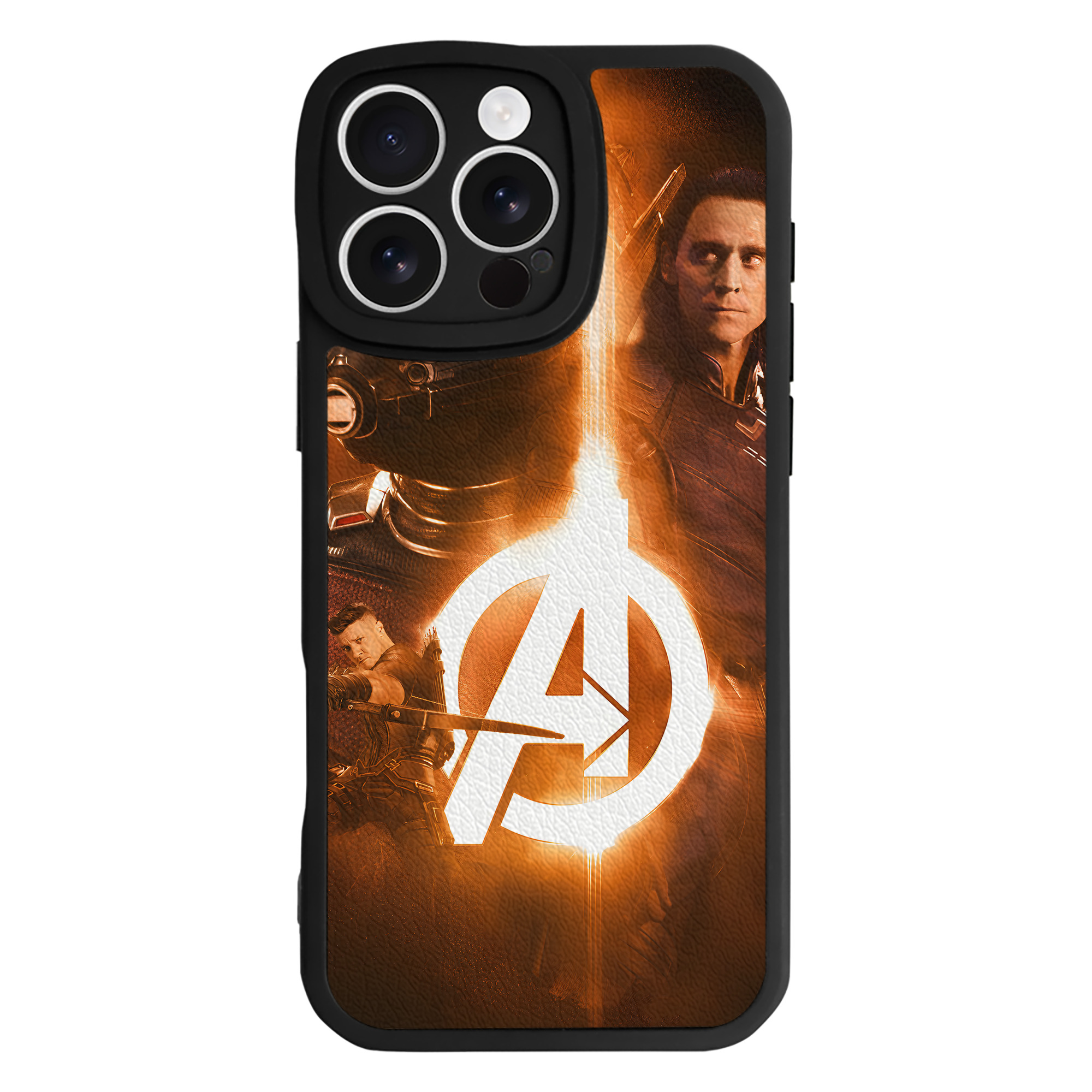 （画像用） アベンジャーズ The Avengers 【iPhone 16シリーズ対応】シリコンスマホケース（レザー調） 材質：シリコン